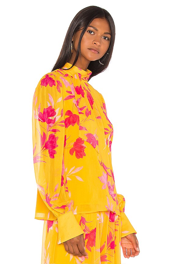 view 2 of 4 TOP MANCHES LONGUES STEVIE in Yellow Floral