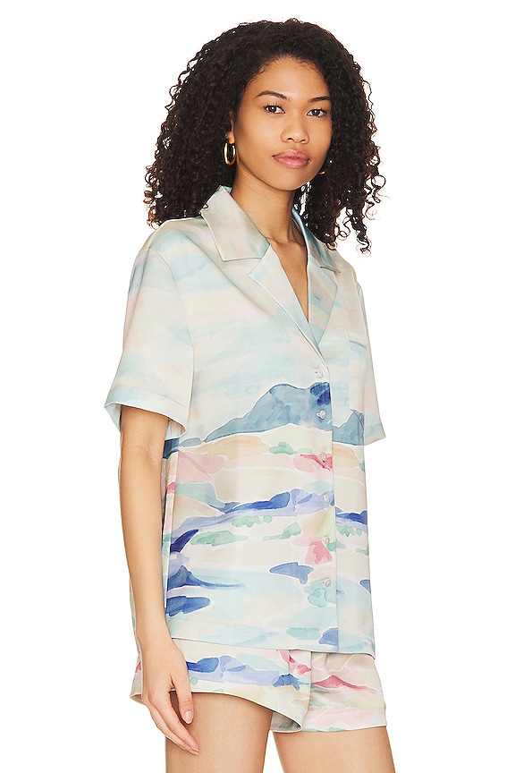 view 2 of 4 Elsie Top in Blue Landscape Ab