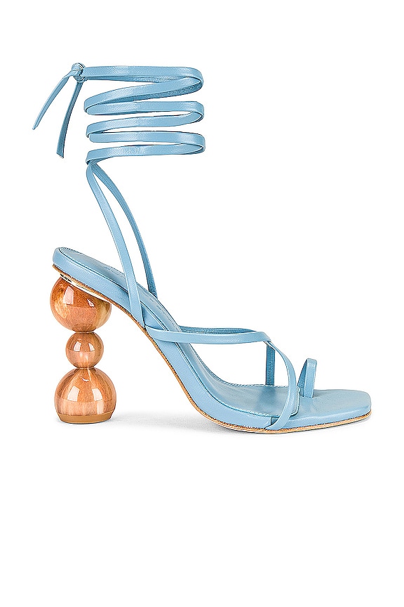Light blue lace up heels
