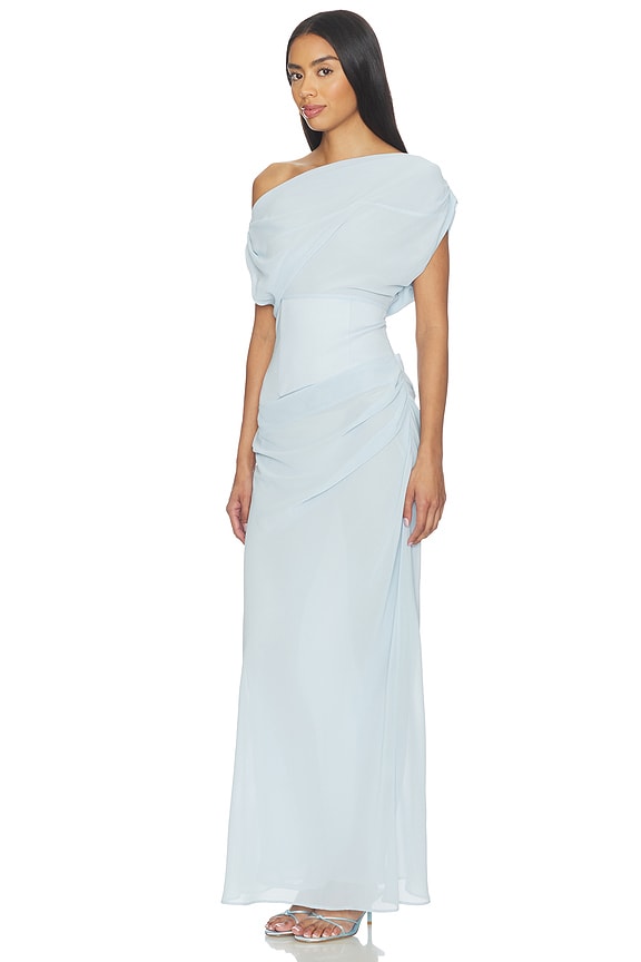 view 2 of 3 ROBE ÉPAULES DÉNUDÉES ADA in Whisper Blue