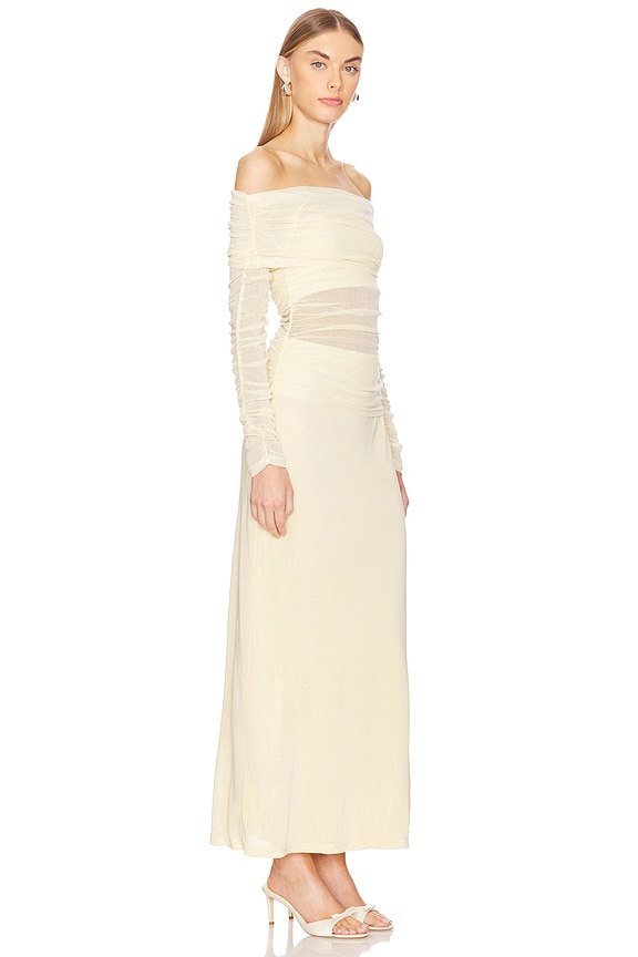 view 2 of 3 Rise Mesh Long Sleeve Dress in Buttermilk