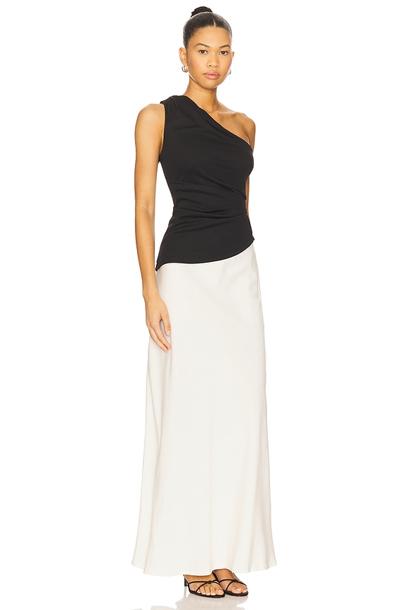view 2 of 3 Aura Combo Sleeveless Dress in Off White & Black