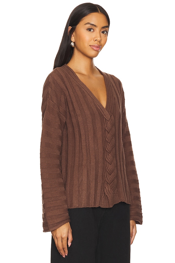 view 2 of 4 PULL AVEC LAÇAGE in Chocolate