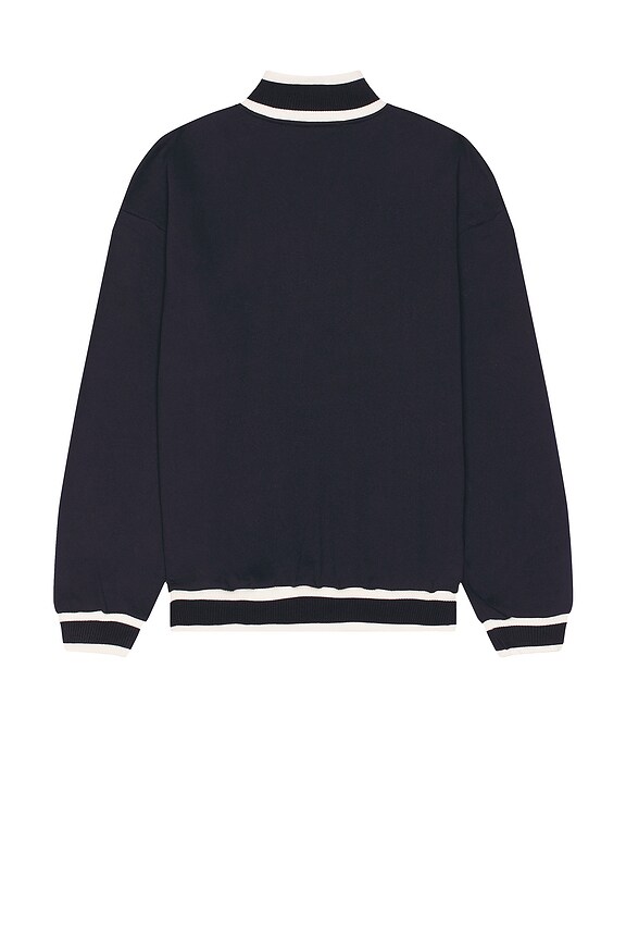 view 2 of 5 Theodore Oversized Fleece Sweater in Navy & White