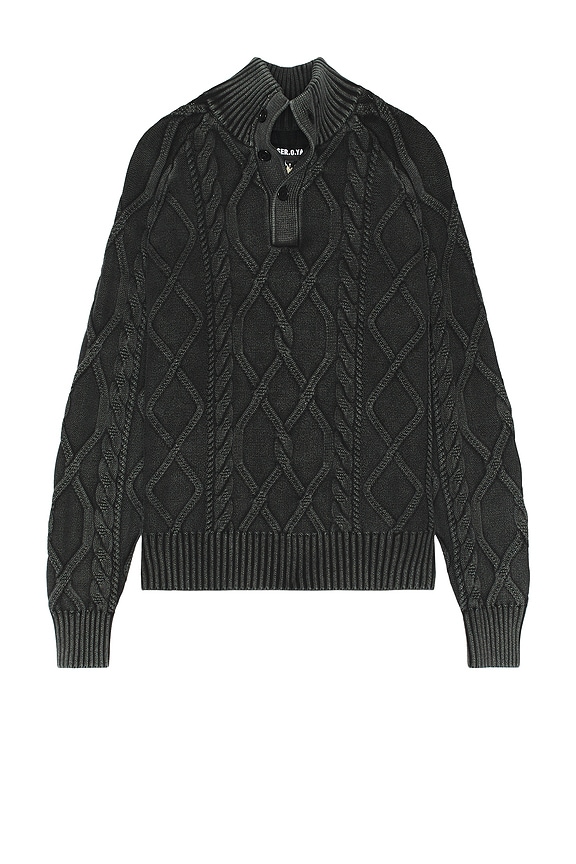 view 1 of 4 Lucas Cable Sweater in Black Washed