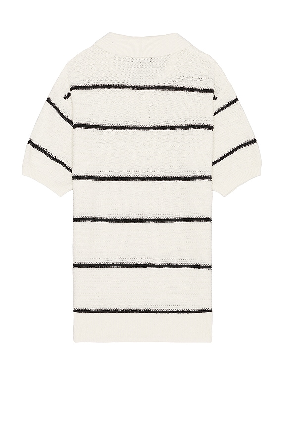 view 2 of 4 Samuel Knit Polo Shirt in White & Black