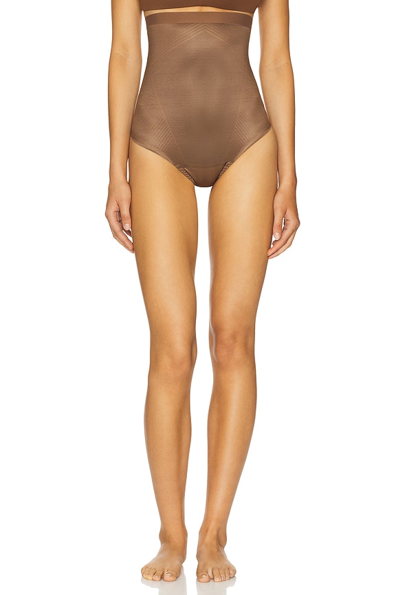 view 1 of 4 Spanxshape Invisible High Waisted Thong in Chestnut Brown