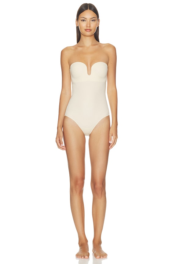 view 2 of 4 Suit Your Fancy Strapless Bodysuit in Toasted Coconut