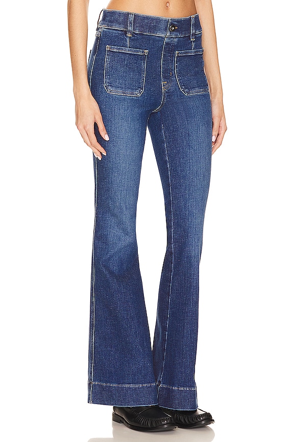 view 2 of 4 Flare Jeans With Patch Pockets in Authentic Blue