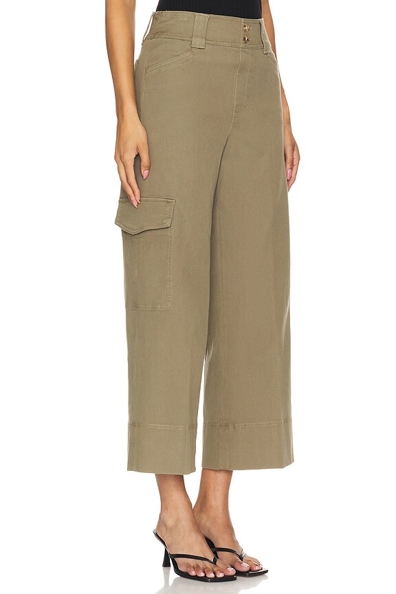 view 2 of 4 Stretch Twill Cropped Trouser in Spanish Olive