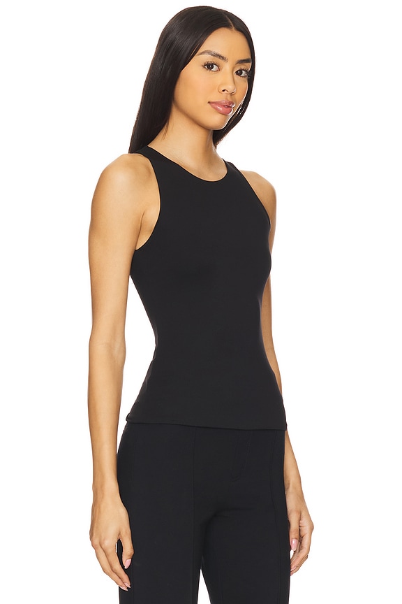 view 2 of 4 Smoothing Jersey Racer Back Tank in Classic Black