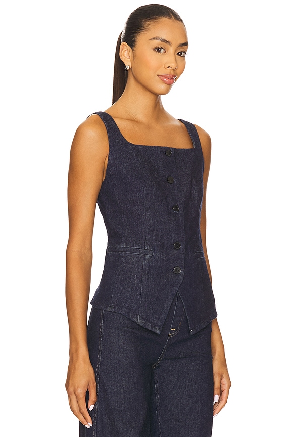 view 2 of 4 Denim Vest in Undone Indigo