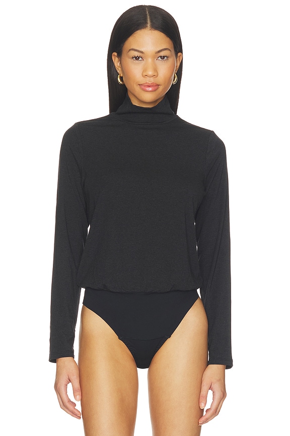 view 2 of 5 Long Sleeve Turtleneck Bodysuit in Classic Black