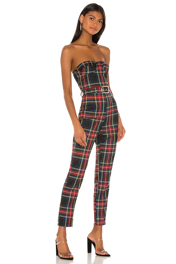 view 2 of 3 Sable Strapless Jumpsuit in Plaid Multi