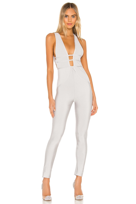 view 1 of 3 Brently Crossback Jumpsuit in Silver