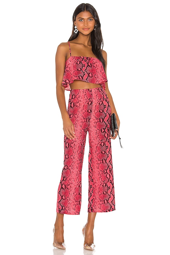 view 1 of 3 Zoe Cami Pant Set in Neon Pink Snake