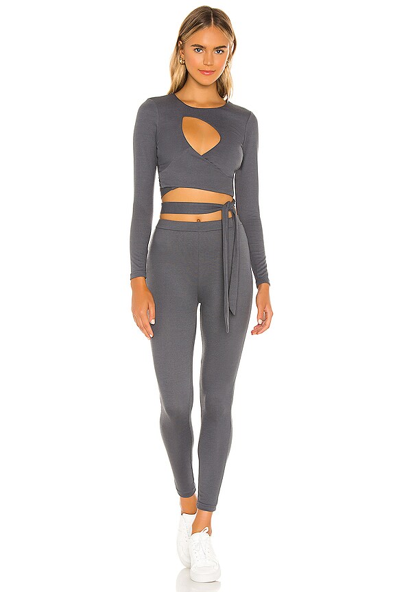 view 1 of 3 Bianca Jersey Set in Charcoal Grey