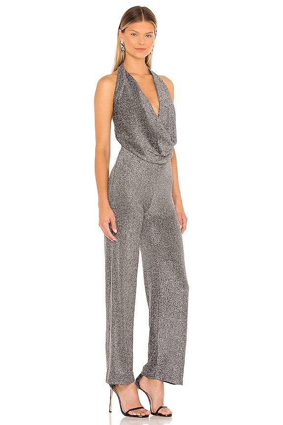 view 2 of 4 Saffron Cowl Neck Jumpsuit in Metallic Silver