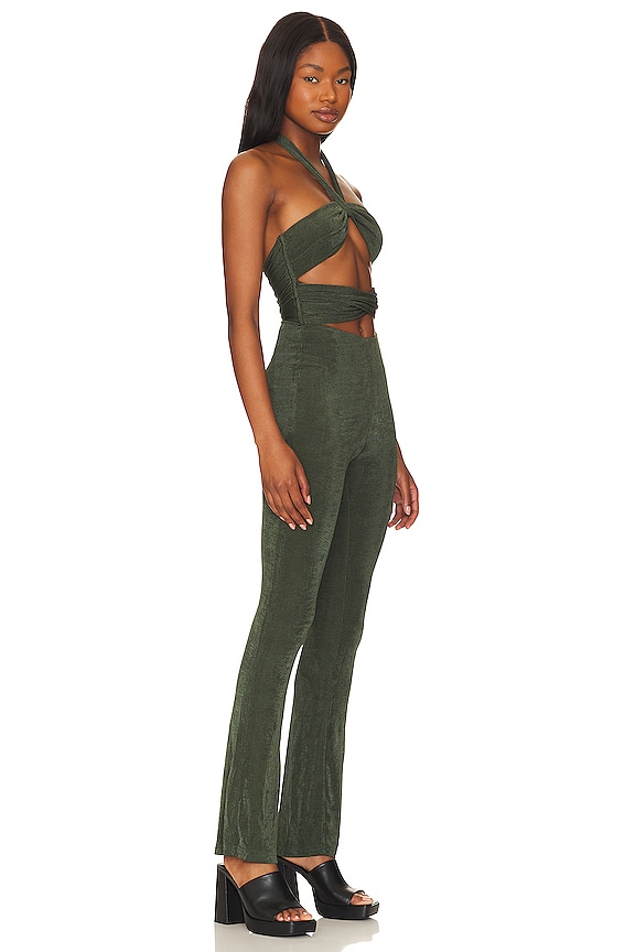 view 2 of 3 Camillie Halter Jumpsuit in Forest Green