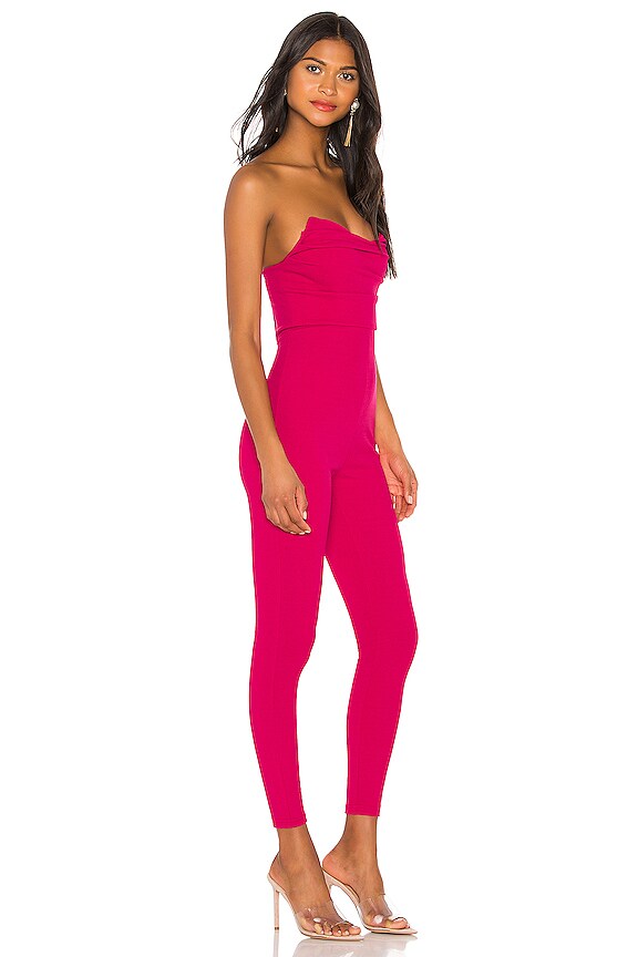 view 2 of 3 Clarice Strapless Jumpsuit in Hot Pink