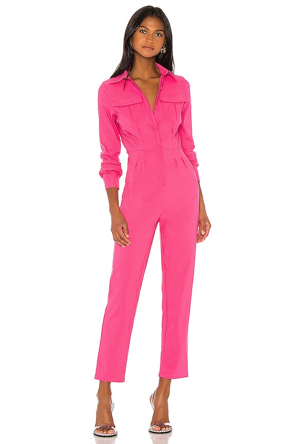 view 1 of 3 Alicia Button Up Jumpsuit in Pink