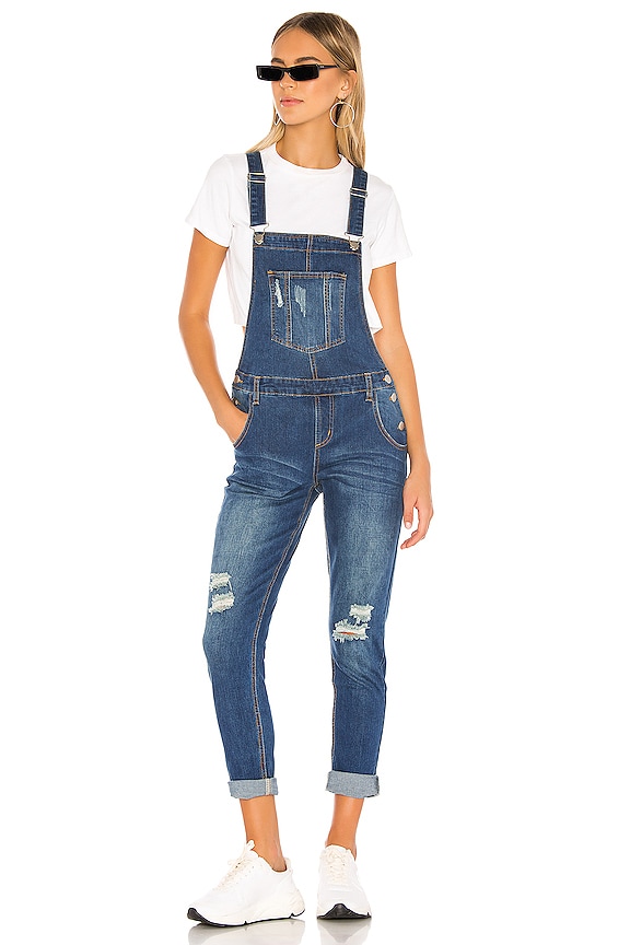 view 1 of 3 Gia Denim Overalls in Medium Denim Wash
