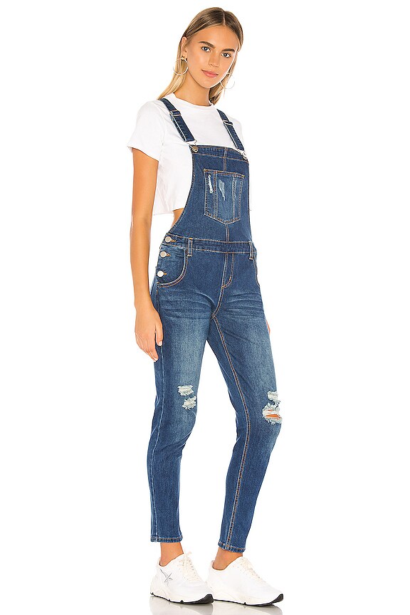 view 2 of 3 Gia Denim Overalls in Medium Denim Wash