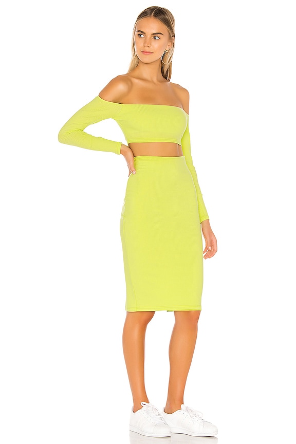 view 2 of 3 Sevina Ribbed Set in Lime