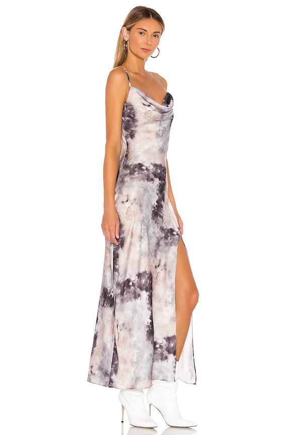 view 2 of 4 VESTIDO MAXI CON ABERTURA KRYSTAL in Grey Tie Dye