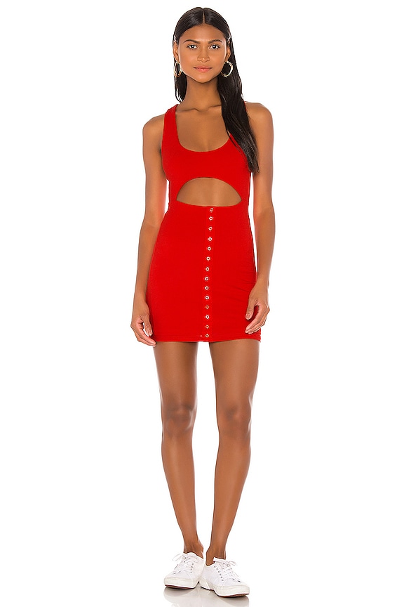 view 1 of 3 Liza Snap Mini Dress in Red