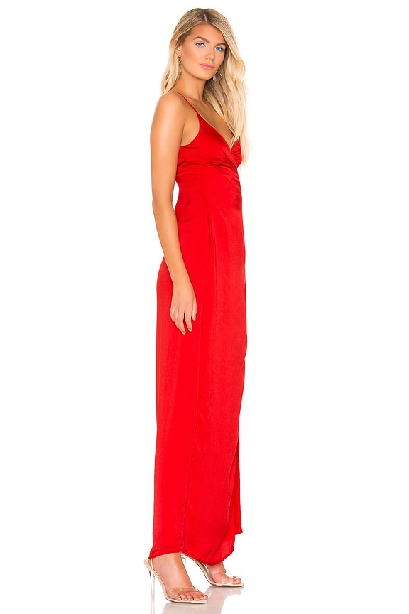 view 2 of 3 Eva Front Slit Dress in Red