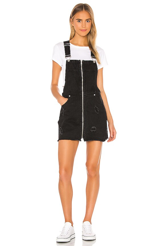view 1 of 3 Alima Zip Front Skirtall in Black Wash