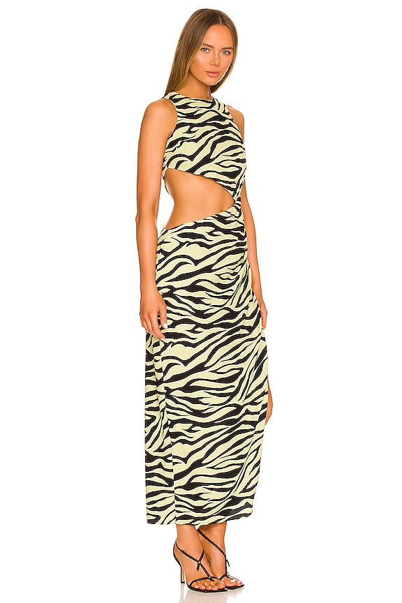 view 2 of 3 Ivana Cut Out Maxi in Green Zebra