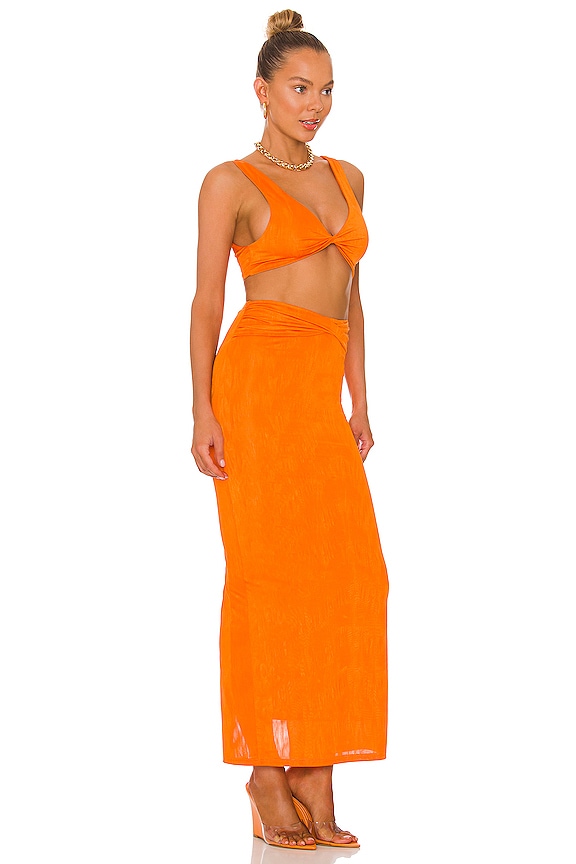 view 2 of 3 Joana Maxi Skirt Set in Tangerine