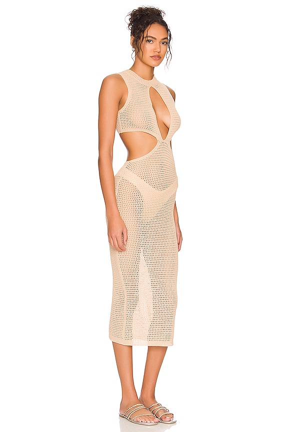 view 2 of 3 Penny Crochet Dress in Toast