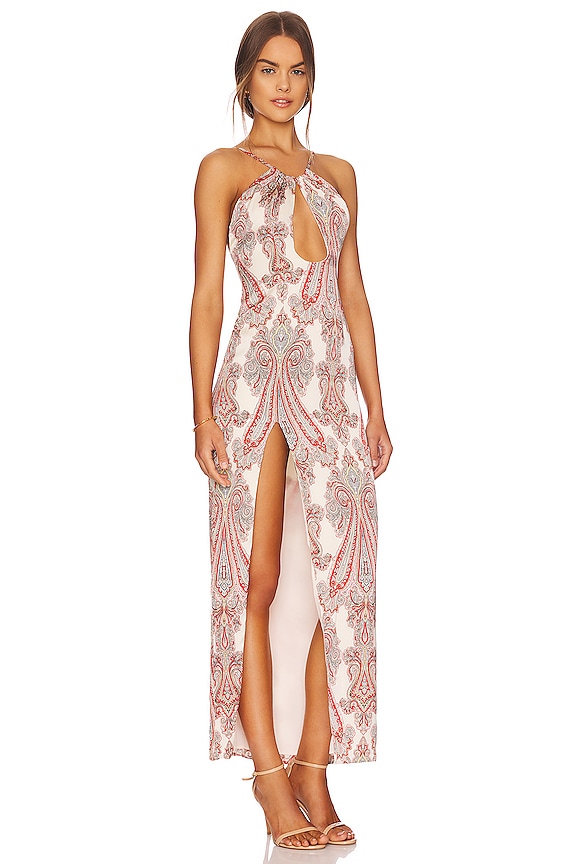 view 2 of 3 Lina Keyhole Maxi Dress in Red Paisley
