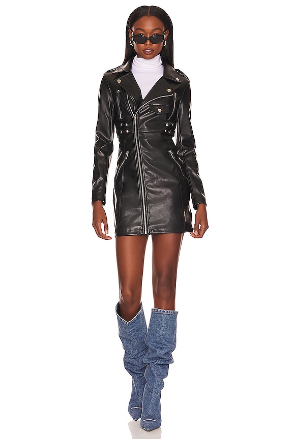 view 1 of 5 Alyssa Biker Dress in Black