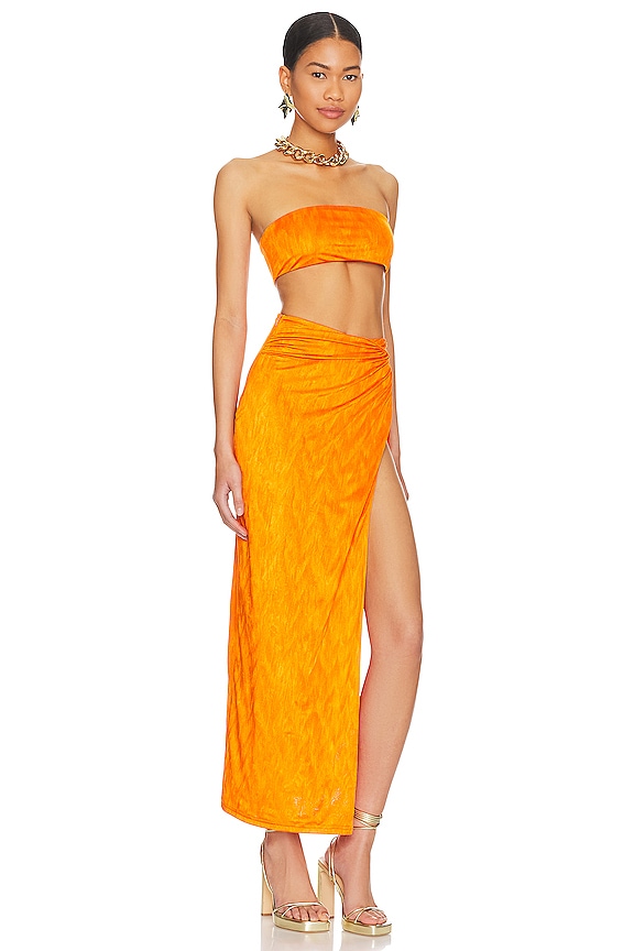 view 2 of 3 Karolyna Maxi Skirt Set in Orange