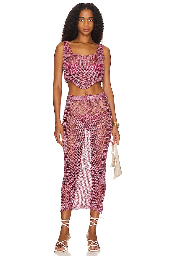 view 1 of 4 Gabija Skirt Set in Pink Metallic