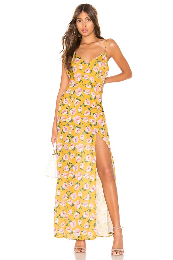 view 1 of 3 Lorie Slit Maxi Dress in Yellow Floral