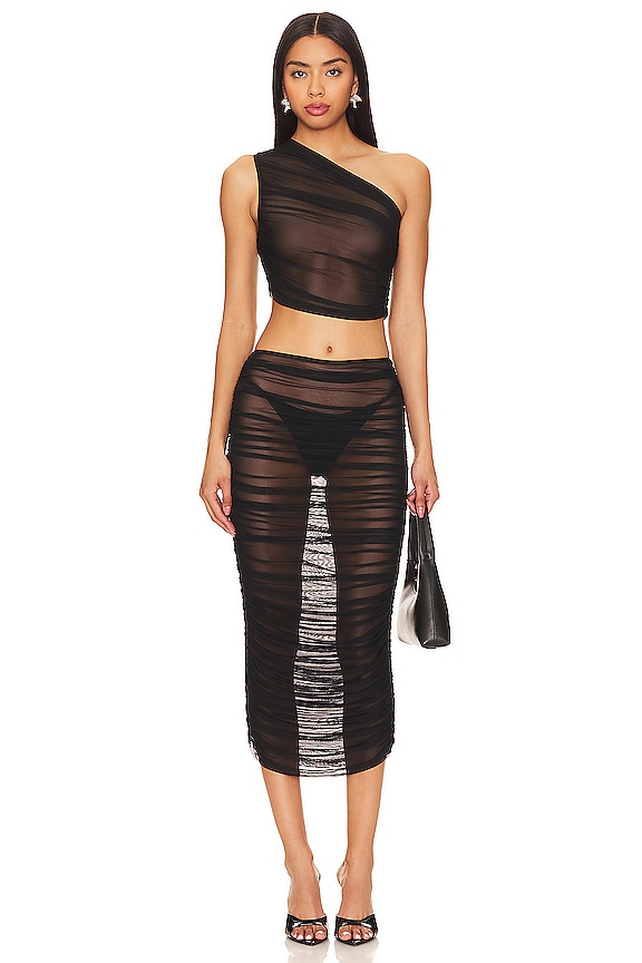 view 1 of 3 Naida Sheer Skirt Set in Black