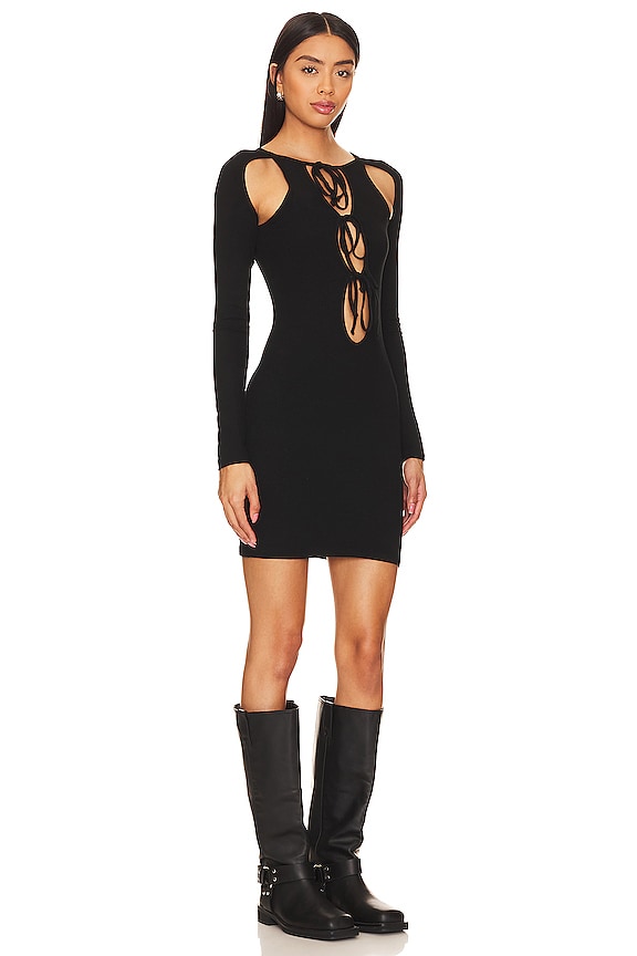 view 2 of 3 VESTIDO JUNE TIE FRONT in Black