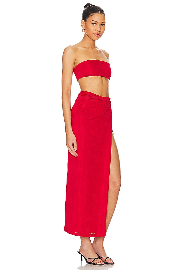 view 2 of 3 CONJUNTO DE MAXIFALDA KAROLYNA in Red