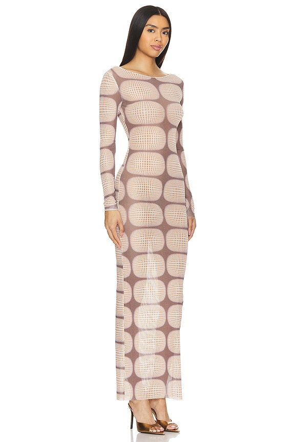 view 2 of 3 МАКСИ ПЛАТЬЕ AMAYA in Brown Multi