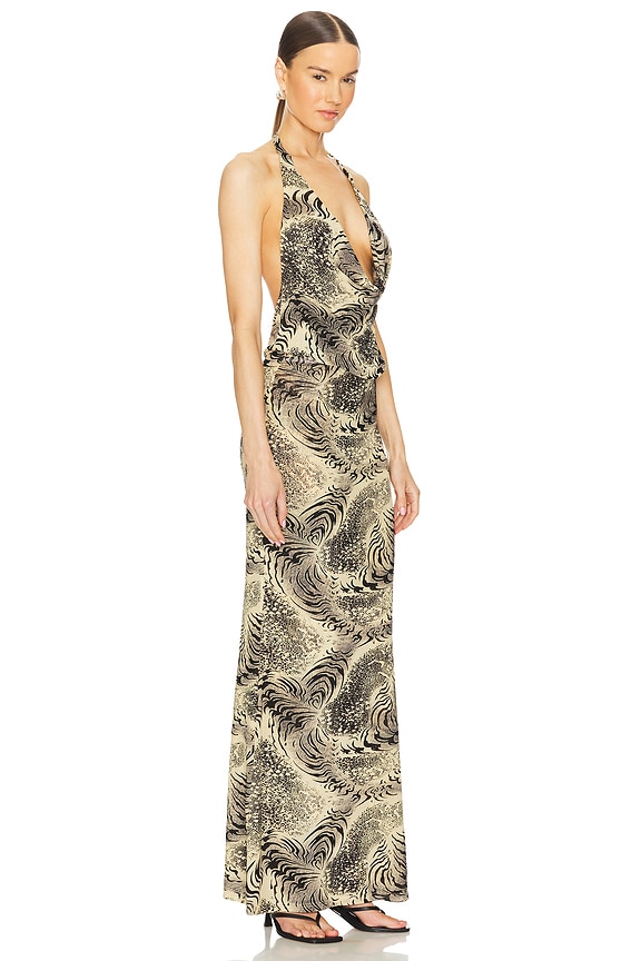 view 2 of 4 ROBE DE SOIRÉE STEFANIA in Beige & Black