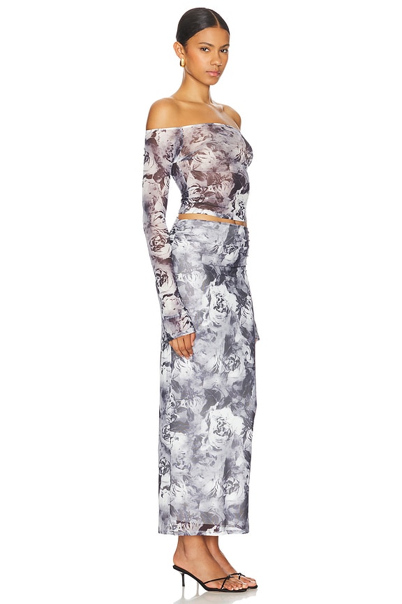 view 2 of 3 Kora Skirt Set in Black & White Floral