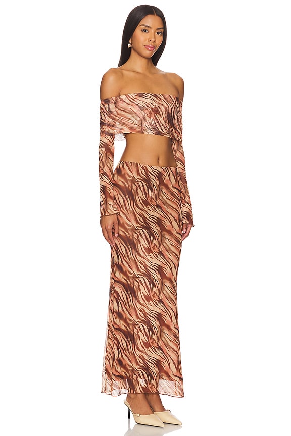 view 2 of 4 VIV 스커트 세트 in Brown Animal