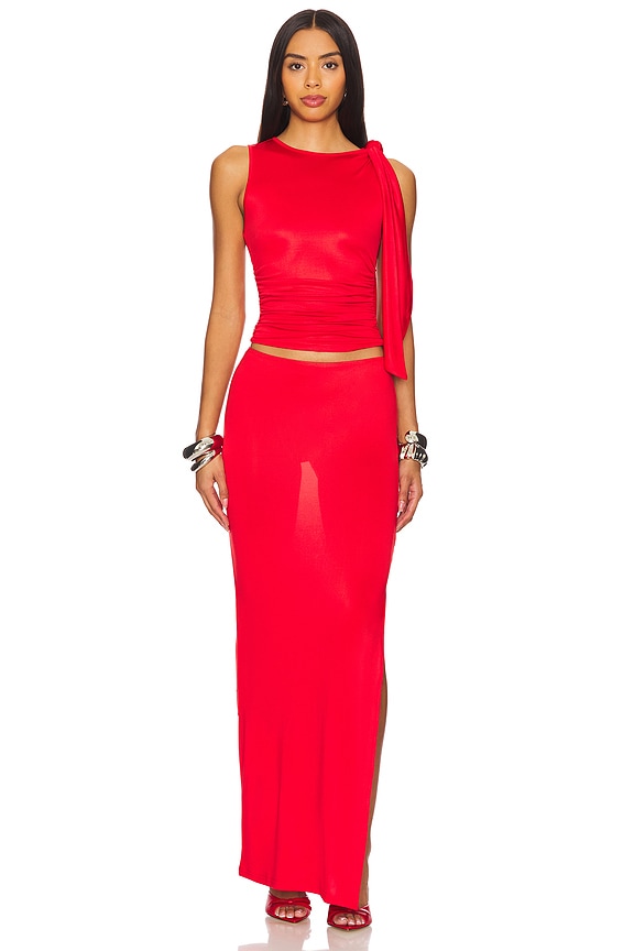 view 2 of 3 super down Juli Maxi Set in Red