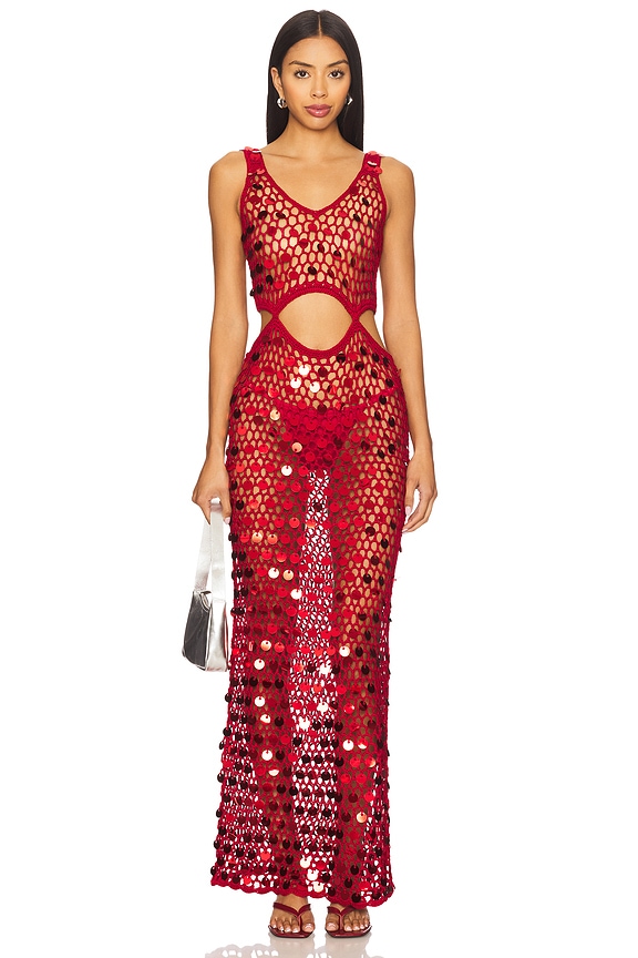 view 1 of 4 Elena Maxi Dress in Raspberry