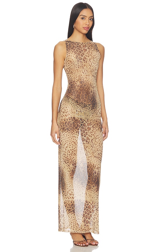 view 2 of 3 Ledger Maxi Dress in Leopard Print